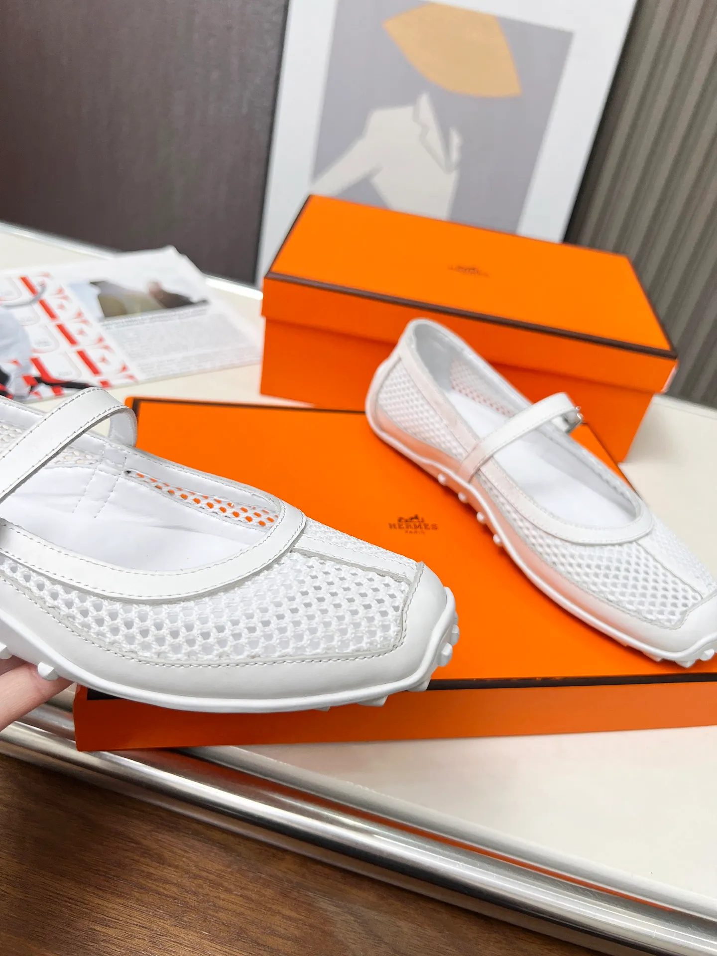 👟👟Ex-factory price 480👟👟Hermes New model! Original development, top layer cowhide! New crafting grid! In sheepskin, sheepskin padding! 35-41 yards
